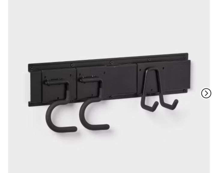Heavy Duty Garage Tool Hook and Rail Kit - Brightroom™: Wall Mounted Storage, Steel, Black, 36" Width, 90 lb Capacity