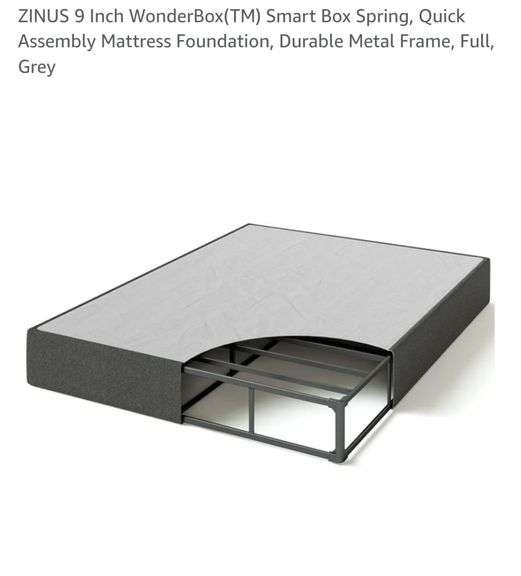 ZINUS 9 Inch WonderBox(TM) Smart Box Spring, Quick Assembly Mattress Foundation, Durable Metal Frame, Full, Grey