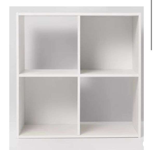 4 Cube Decorative Bookshelf White - Room Essentials