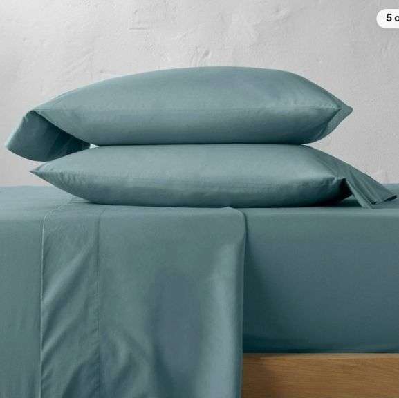 Full Size Casaluna Washed Supima Percale Sheet Set 250 Thread Count 100% Cotton