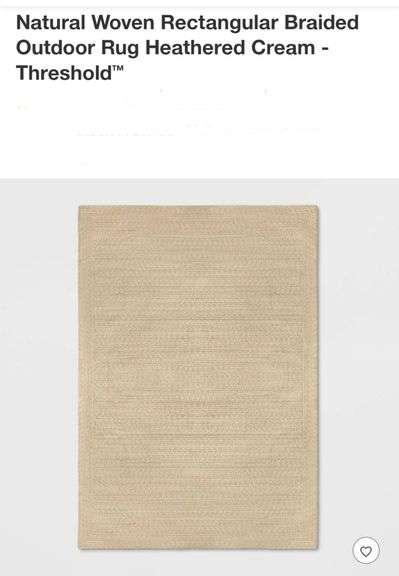 Natural Woven Rectangular Braided Outdoor Rug Heathered Cream - Threshold 7'x10'