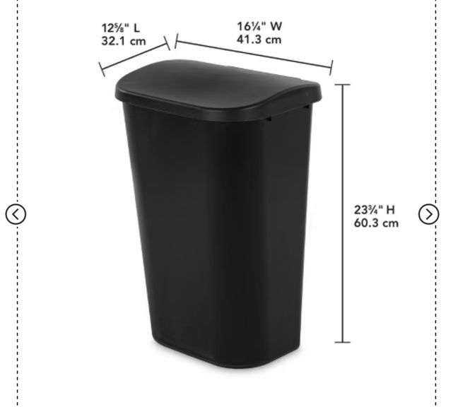 11.3gal Lift Top Waste Basket Black - Brightroom™: Kitchen Trash Can, Fingerprint-Resistant, Indoor Trash Bin