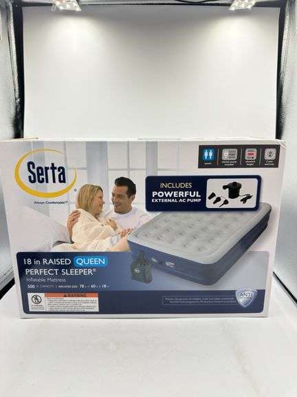 Serta Perfect Sleeper Raised Queen Comfort Top Inflatable Mattress 18in High