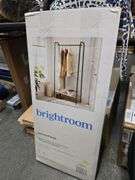 Single Shelf Garment Rack Black Metal with Natural Wood