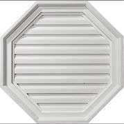 Octagon Gable Vent Louver, 22"W x 22"H x 1 1/8"P, Functional, Factory Primed