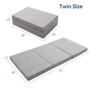 Tri-fold Memory Foam CertiPUR-US Certified Foldable-Mattress with Washable Cover for Camping, Yoga, RV, and Guest Beds, Twin 75384 inch, Grey
