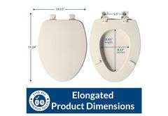 Church 585EC 346 Easy Clean Toilet seat, Elongated, Linen AND Bemis 1500EC 390 Lift-Off Wood Elongated Toilet Seat, Cotton White