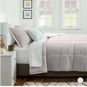 (3) Faux Shearling Washed Microfiber Reversible Comforter - Room Essentials, navy blue, white and grey, see pictures