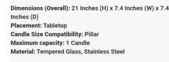 Threshold Metal Portable Lantern Tempered Glass Pillar Candle, (Black)  Tall