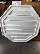 Octagon Gable Vent Louver, 22"W x 22"H x 1 1/8"P, Functional, Factory Primed
