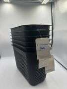 (6) Narrow Large Decorative Plastic Bin Black - Brightroom™: Modern Storage with Cut-Out Handles, 13" Cube Compatible