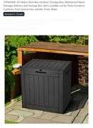 YITAHOME 30 Gallon Deck Box Outdoor Storage Box, Waterproof Resin Package Delivery and Storage Box with Lockable Lid for Patio Furniture Cushions, Pool Accessories, Garden Tools, Black
