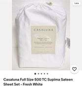 Casaluna Full Size 500 TC Supima Sateen Sheet Set - Fresh White
