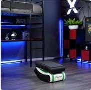 X Rocker Horizon RGB LED Audio Floor Rocker Gaming Chair Green/Black/White