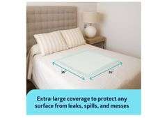 Medline Super Absorbent Underpad, 36" x 36", 50 Count, Extra Large Disposable Incontinence Pads, Protective Bed Pads, Chucks, For Kids, Adults, Elderly, Furniture & Surface Protection Pee Pad