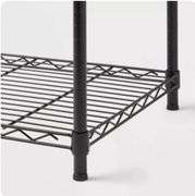 4 Tier Wide Wire Shelving Black - Brightroom™: Steel Storage Shelves, Adjustable Wire Rack, 350 lb Capacity