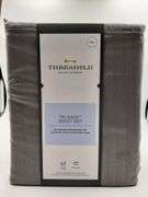 Threshold 500TC Cotton Blend Sateen 4-Piece Sheet Set Grey Herringbone Full