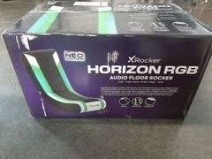 X Rocker Horizon RGB LED Audio Floor Rocker Gaming Chair Green/Black/White