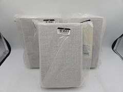 (3) Casaluna Standard Pillow Sham Heavyweight Linen Blend Raw Edge Light Gray Nwot