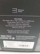 Threshold 500TC Cotton Blend Sateen 4-Piece Sheet Set Grey Herringbone Full