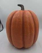 Large Faux Pumpkin Orange with Brown Stem