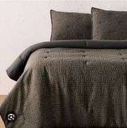 Opalhouse Twin/Twin Extra Long Geo Quilt and Sham Set Dark Gray