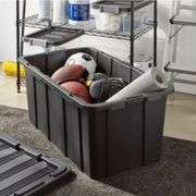 38gal Heavy Duty Storage Tote Black - Brightroom