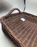 Rattan Decorative Tray with Leather Handles Dark Brown - Threshold™ designed with Studio McGee