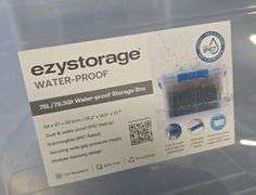 ezystorage® 79.3-quart clear waterproof tote