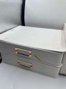 Wood Bin and 2 Drawer Decorative Fabric Box Ivory - Brightroom™: Rectangle, Off-White, Paper & Polyester, Spot Clean, 6"x10"x13"