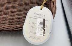 Rattan Decorative Tray with Leather Handles Dark Brown - Threshold™ designed with Studio McGee