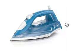 BLACK+DECKER Steam Iron - White: Nonstick Soleplate, Variable Steam, 1200W, Pivoting Cord, 8ft Cord Length
