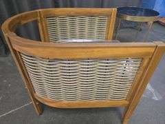 Modern Chair with Cushion & Side Table