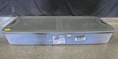 Sterilite 74qt Ultra Clear Under Bed Latch Box Clear Base Flat Gray Lid and Latches: Portable Storage, Stackable, Plastic