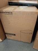 SONGMICS 13-Gallon Dual Kitchen Trash Can, 5.3 and 8 Gallon Compartments, Garbage Can with Wing Lids, Stainless Steel, Soft Close, Inner Buckets, Metallic Silver