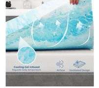 Mattress Topper Full, 3 Inch Gel Memory Foam Bed Topper for Full Size Bed, Blue