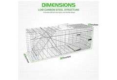 SZHLUX 32" Live Animal Cage Trap, Heavy Duty Folding Raccoon Traps, Humane Cat Trap for Stray Cats, Raccoons, Squirrel, Skunk, Mole, Groundhog, Armadillo, Rabbit, Catch and Release