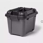 Tool and Hardware Latching Storage Box With Handle - Brightroom™: Gray Multi-Compartment Tote, 18L Capacity
