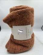Threshold 60x50" Marled Boucle Textured Wool Cozy Throw Blanket, Orange
