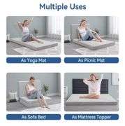 Tri-fold Memory Foam CertiPUR-US Certified Foldable-Mattress with Washable Cover for Camping, Yoga, RV, and Guest Beds, Twin 75384 inch, Grey