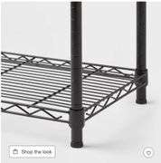 4 Tier Wire Shelving Black - Brightroom™: Steel Utility Storage, Adjustable Feet & Shelves, 350 lb Capacity, 54" Height