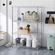 4 Tier Wide Wire Shelving Chrome - Brightroom™: Steel Utility Storage, Adjustable Feet & Shelves, 350 lb Capacity