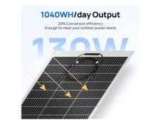 ECO-WORTHY Waterproof Monocrystalline Lightweight Solar Panel 2pcs 130 Watt (260W) Flexible Solar Panels for RV,Curved Surfaces,Roofs,Cabin,Boats
