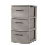 3 Drawer Medium Tower Dark Gray - Brightroom™: Plastic Storage Drawers, Portable Universal Storage, No Assembly Required
