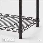 4 Tier Wire Shelving Black - Brightroom™: Steel Utility Storage, Adjustable Feet & Shelves, 350 lb Capacity, 54" Height