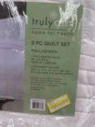 Truly Calm Antimicrobial 3pc Quilt Set, full/queen