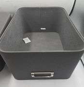 2 Gray Storage Containers 10"x13" & 8"x13"
