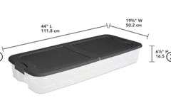 Sterilite 74qt Ultra Clear Under Bed Latch Box Clear Base Flat Gray Lid and Latches: Portable Storage, Stackable, Plastic
