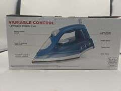 BLACK+DECKER Steam Iron - White: Nonstick Soleplate, Variable Steam, 1200W, Pivoting Cord, 8ft Cord Length
