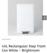 45L Rectangular Step Trash Can White - Brightroom